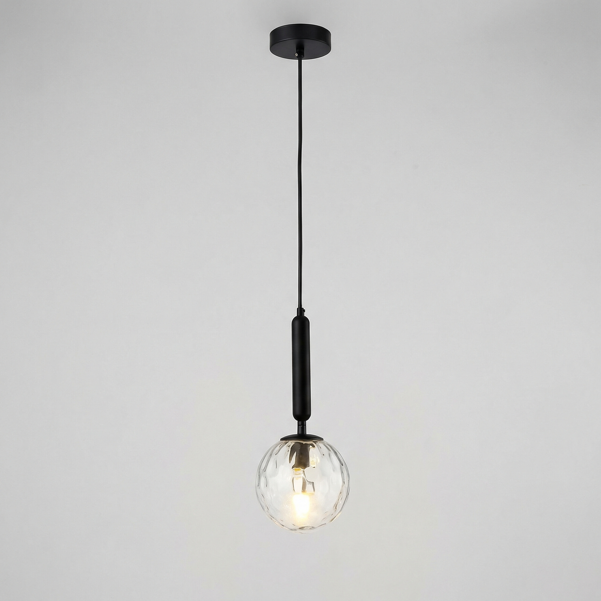Nordic Black Water Ripple Glass Pendant Light