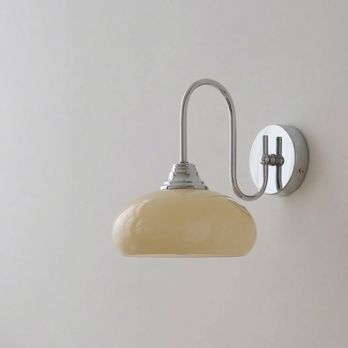 Bauhaus Glass Wall Lamp with cream Finish