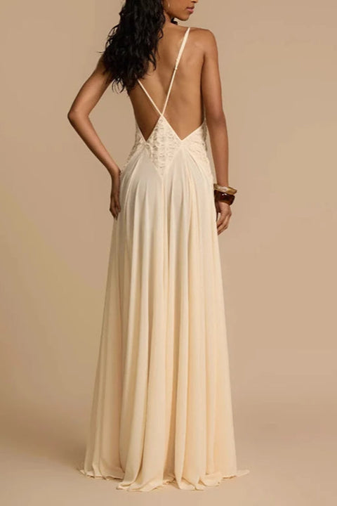 Deep V Lace Maxi Dress
