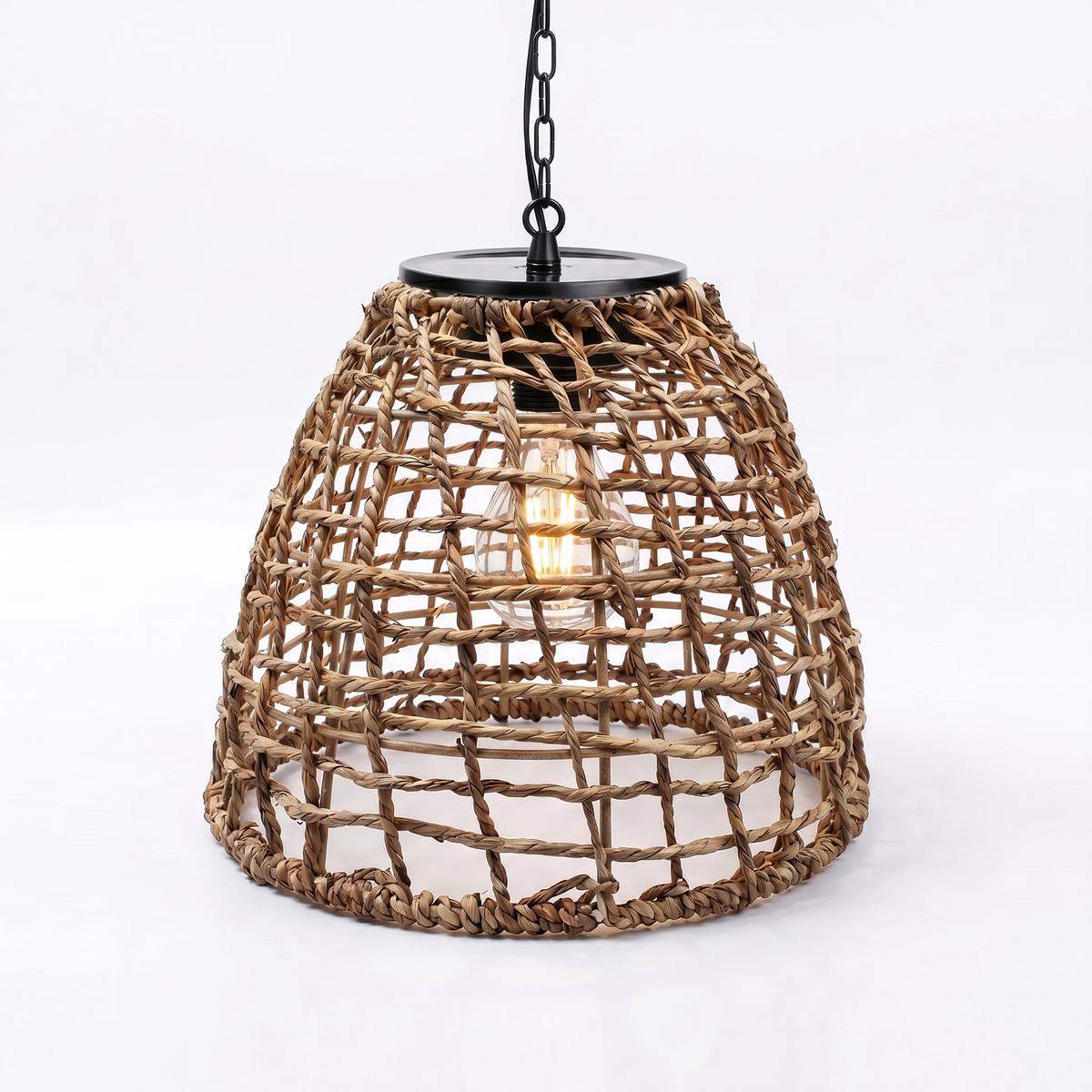 Solar Rattan Hanging Lantern – Outdoor LED Pendant Light