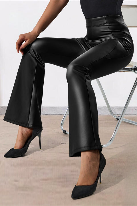 Faux Leather Flare Leggings