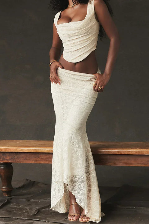 Lace-Up Crop & Maxi Set