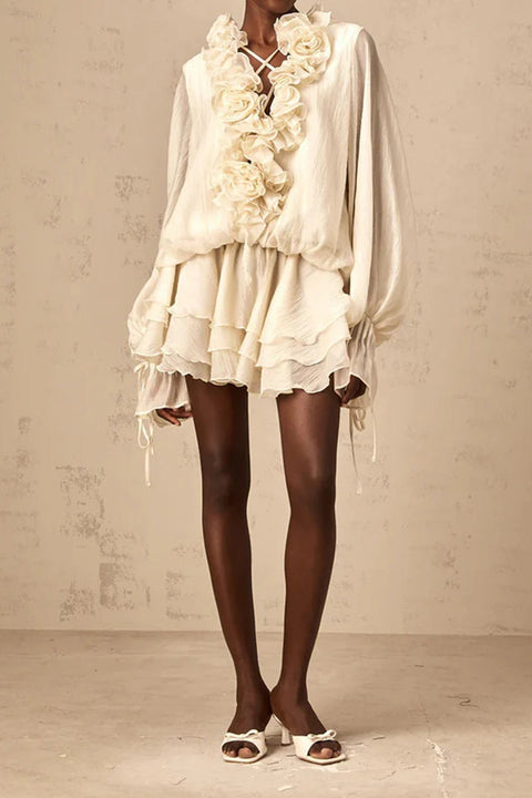 Ruffle Mini Boho Dress