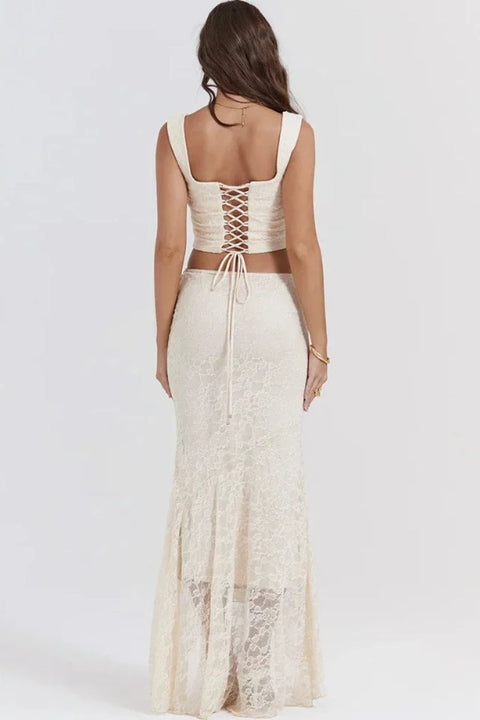 Lace-Up Crop & Maxi Set