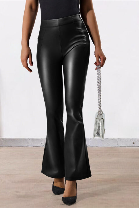 Faux Leather Flare Leggings