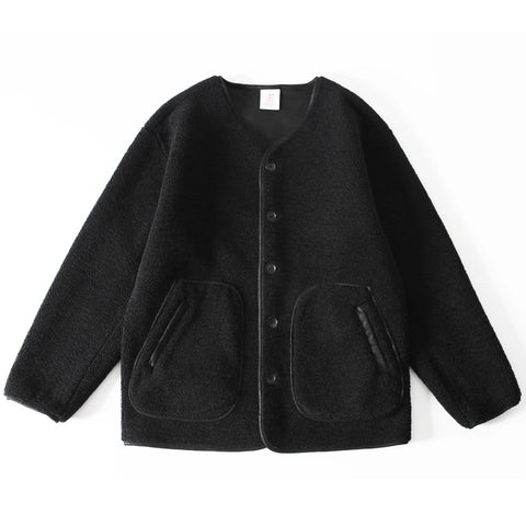 Fleece Collarless Jacket