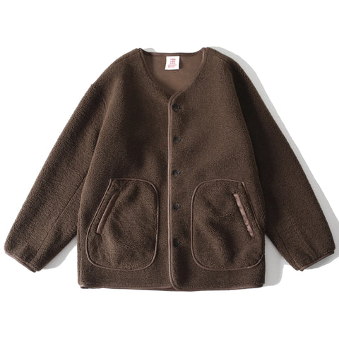 Fleece Collarless Jacket