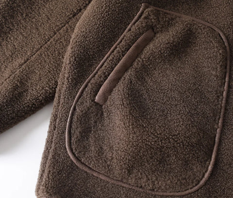 Fleece Collarless Jacket