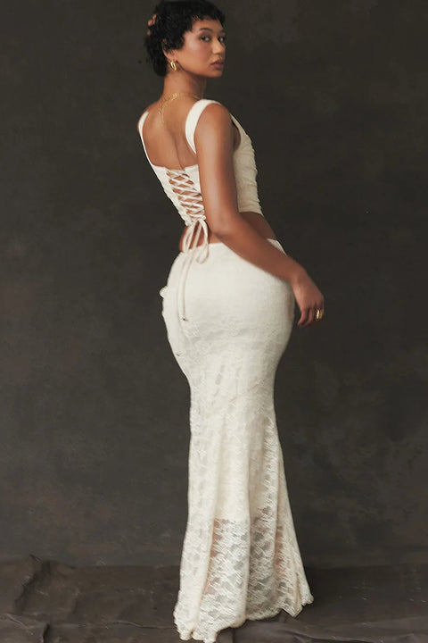 Lace-Up Crop & Maxi Set