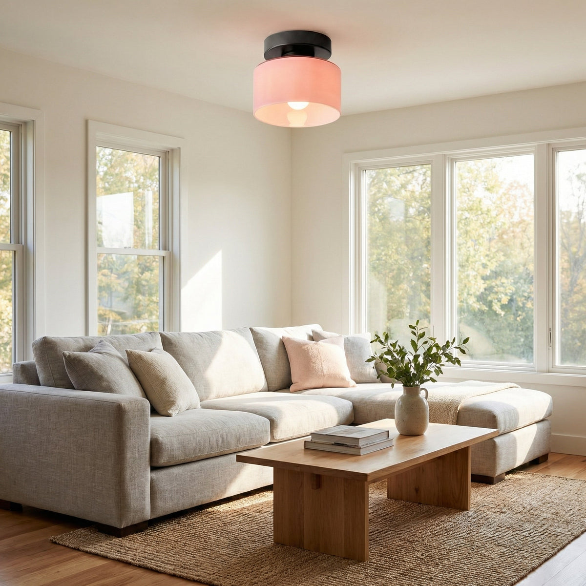 Modern Amber Glass Ceiling Light