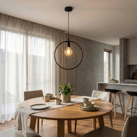 Nordic Black Circular Frame Pendant Light