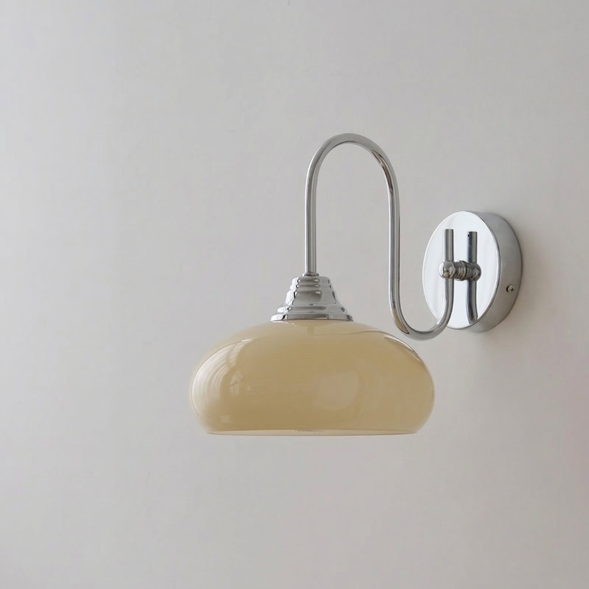 Bauhaus Glass Wall Lamp with cream Finish
