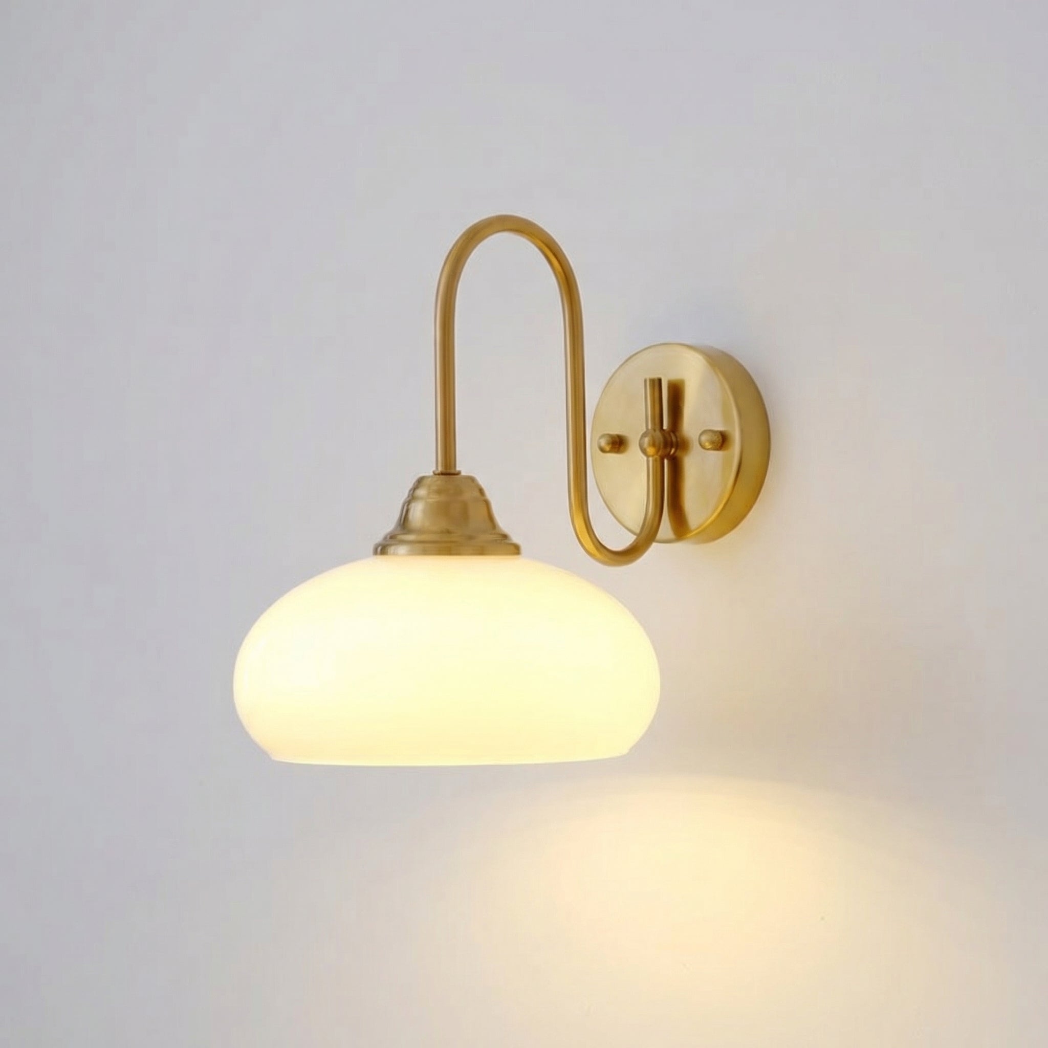 Bauhaus Glass Wall Lamp with cream Finish