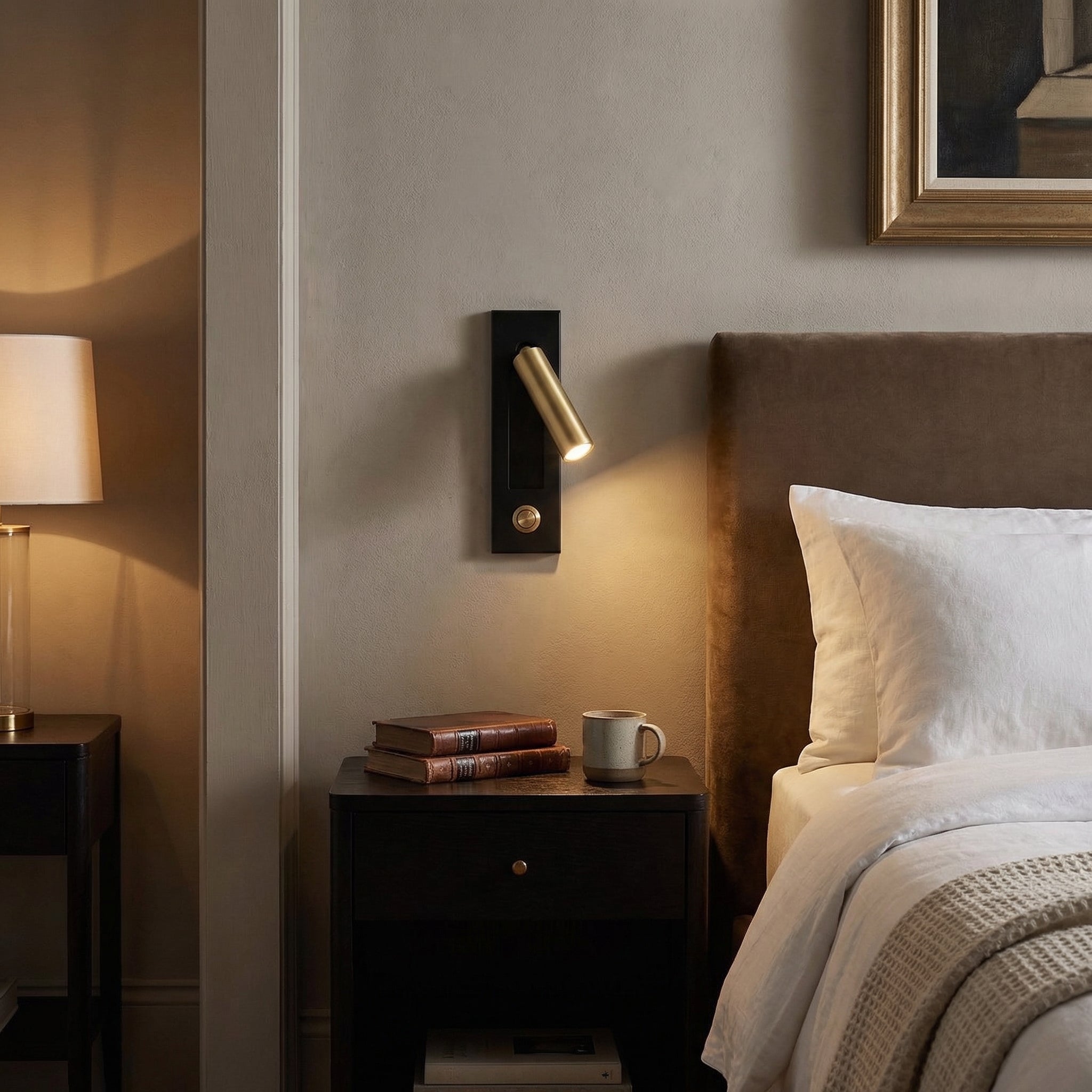 Minimalist LED Reading Wall Lamp with Adjustable Spotlight
