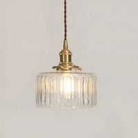 Vintage Brass Glass Pendant Light